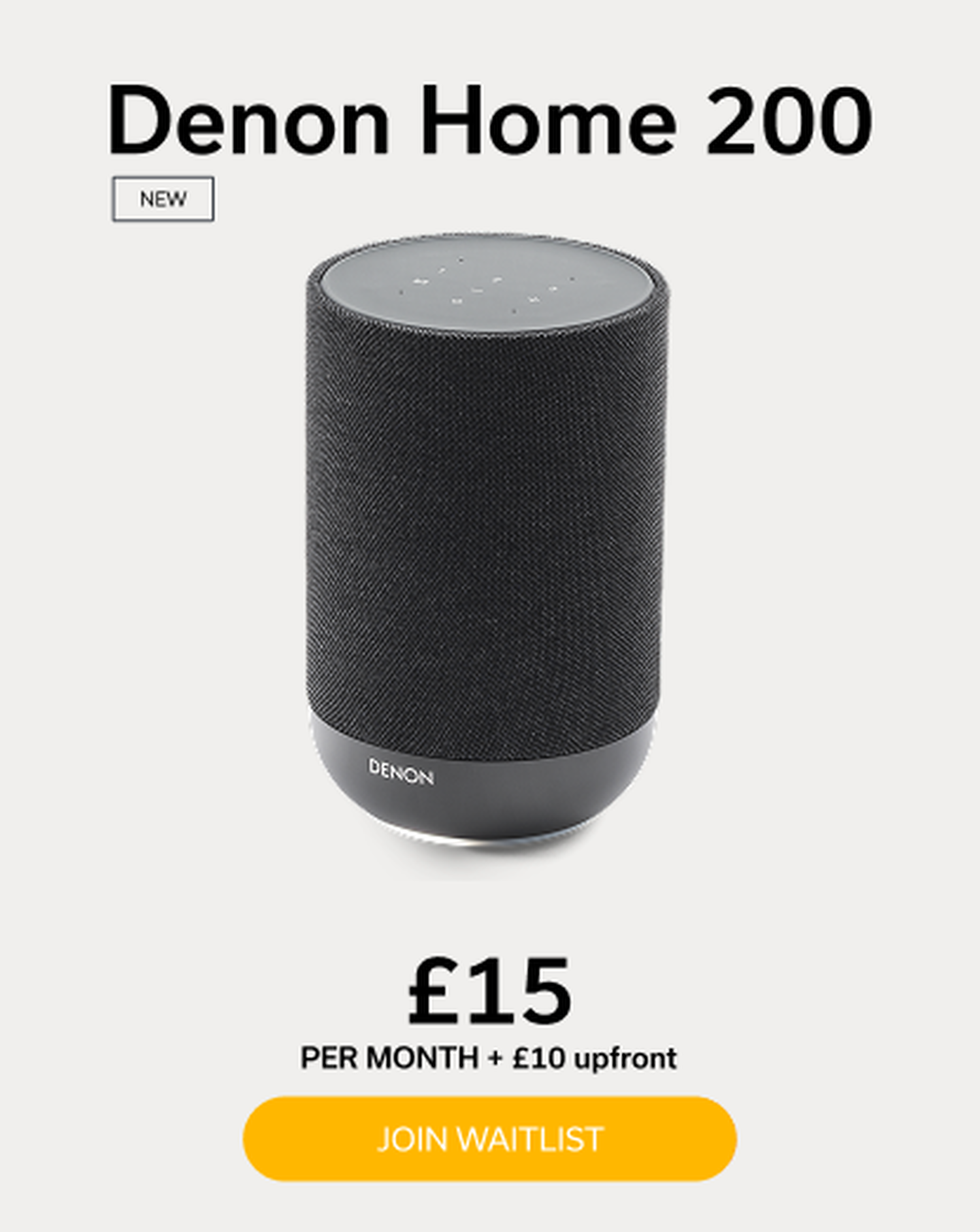 Black Denon Home 200 Denon+ Pricing Info